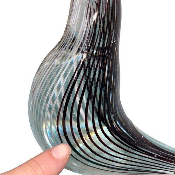 Art Glass Bird Mezza Filagrana Dino Martens Style MCM Elegant Decor Striped - Picture 5 of 8